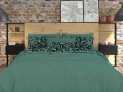 Hoofdeinde Met Nachtkastjes Mista - 160 Cm - Eiken En Zwart-Vente-unique Clearance
