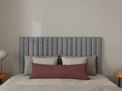 Hoofdeinde Met Verticale Naden - 200 Cm - Stof - Grijs - Sarah-Vente-unique New