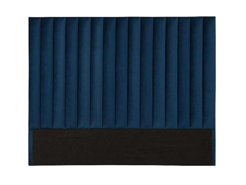 Hoofdeinde Sarah Met Verticale Naden - 140 Cm - Fluweel - Donkerblauw-Vente-unique Sale
