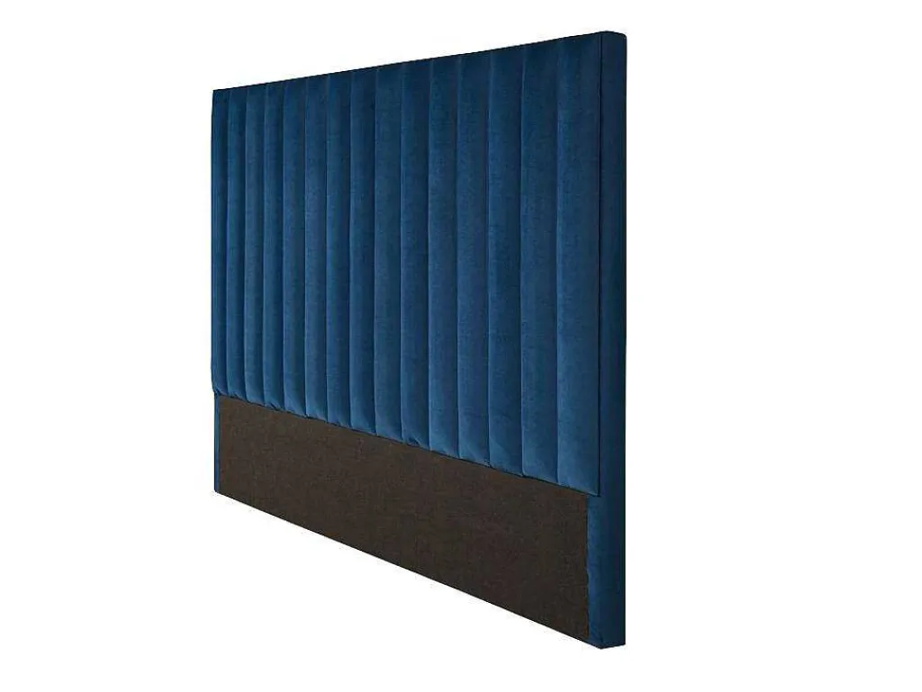 Hoofdeinde Sarah Met Verticale Naden - 140 Cm - Fluweel - Donkerblauw-Vente-unique Sale