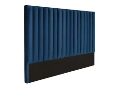 Hoofdeinde Sarah Met Verticale Naden - 160 Cm - Fluweel - Donkerblauw-Vente-unique Outlet