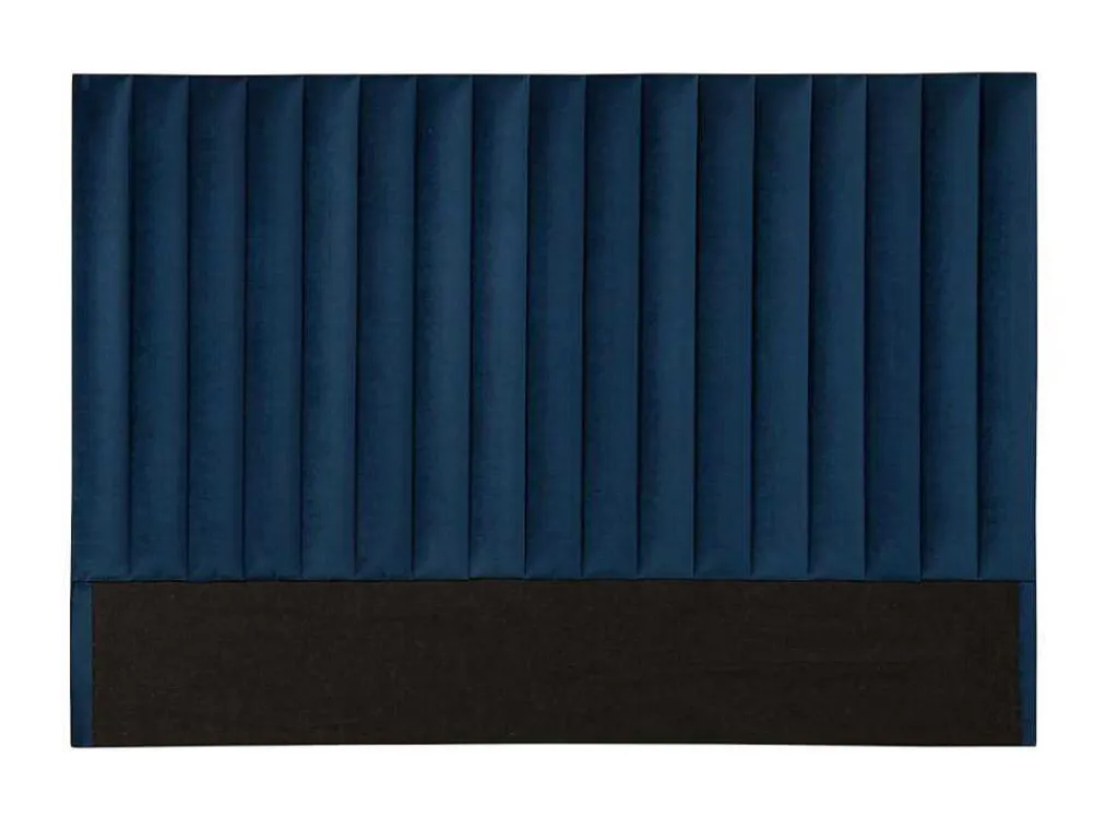 Hoofdeinde Sarah Met Verticale Naden - 160 Cm - Fluweel - Donkerblauw-Vente-unique Outlet