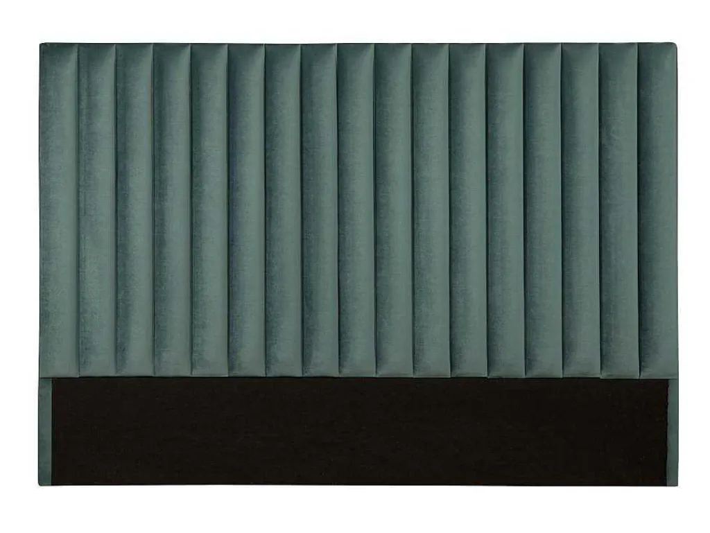 Hoofdeinde Sarah Met Verticale Naden - 160 Cm - Fluweel - Amandelgroen-Vente-unique