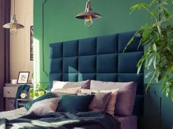 Hoofdeinde Wandpanelen Bartel - 200 Cm - Fluweel - Blauw - Van-PASCAL MORABITO Discount