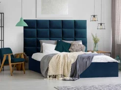 Hoofdeinde Wandpanelen Bartel - 200 Cm - Fluweel - Blauw - Van-PASCAL MORABITO Discount
