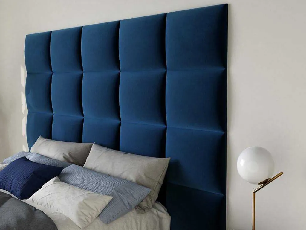 Hoofdeinde Wandpanelen Bartel - 200 Cm - Fluweel - Blauw - Van-PASCAL MORABITO Discount
