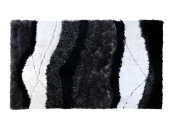 Hoogpolig Tapijt Ecume - Hand Getuft - Zwart En Wit - 200 X 290 Cm-OZAIA Hot