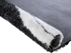 Hoogpolig Tapijt Ecume - Hand Getuft - Zwart En Wit - 160 X 230 Cm-OZAIA Sale