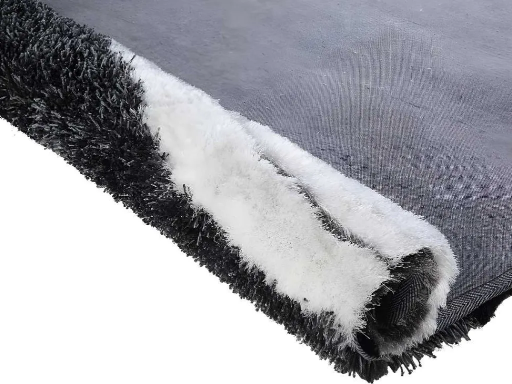 Hoogpolig Tapijt Ecume - Hand Getuft - Zwart En Wit - 160 X 230 Cm-OZAIA Sale
