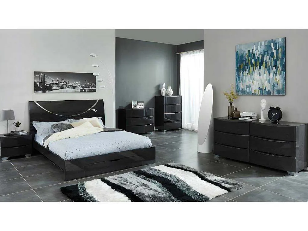 Hoogpolig Tapijt Ecume - Hand Getuft - Zwart En Wit - 140 X 200 Cm-OZAIA Sale