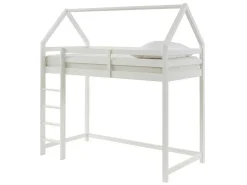 Hoogslaper 90 X 190 Cm - Grenen - Wit + Matras - Tarzia-Vente-unique Discount