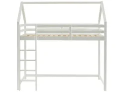 Hoogslaper 90 X 190 Cm - Grenen - Wit + Matras - Tarzia-Vente-unique Discount