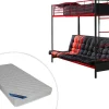 Hoogslaper 90 X 190 Cm - Met Slaapbank - Metaal - Zwart En Rood + Futon + Matras - Modulo V-Vente-unique Clearance