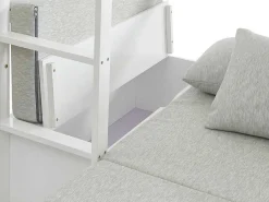 Hoogslaper 90 X 200 Cm Met Bureau, Slaapbank En Opbergruimte - Massief Grenen - Gebleekt + Matras - Goliath Iii-Vente-unique Outlet