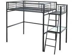Hoogslaper Casual - Met Bureau - Kleur: Antraciet - Inclusief Matras 140 X 190 Cm-Vente-unique Outlet