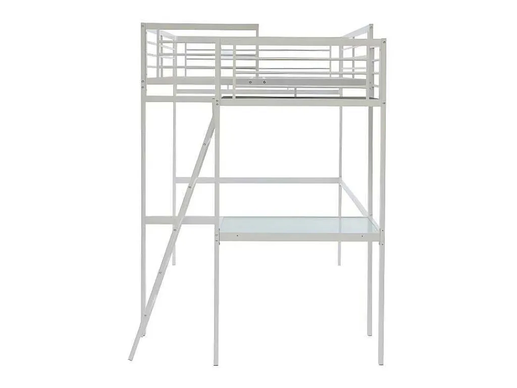 Hoogslaper Casual Ii - 140 X 190 Cm - Met Bureau - Wit-Vente-unique Clearance