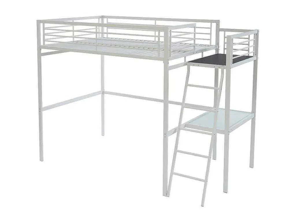 Hoogslaper Casual Ii - 140 X 190 Cm - Met Bureau - Wit-Vente-unique Clearance