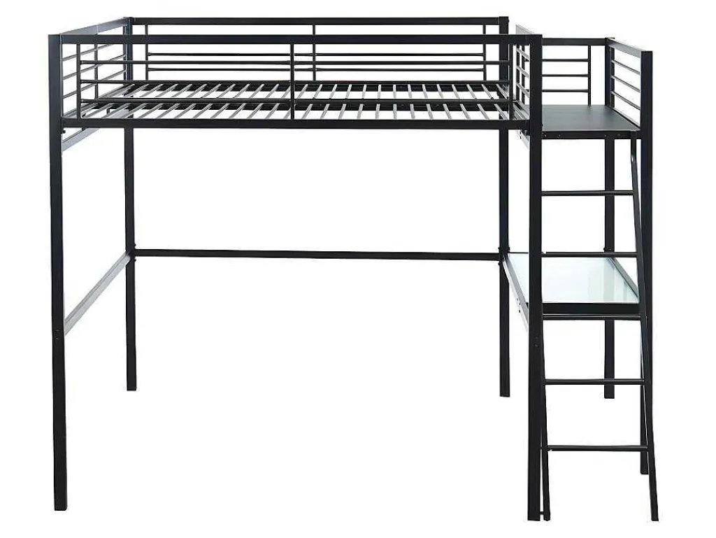 Hoogslaper Casual Ii - Bed 140 X 190 Cm - Bureau - Antraciet-Vente-unique Best
