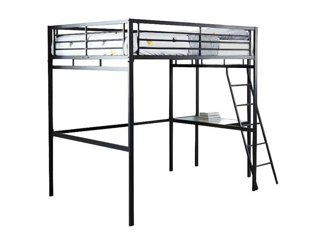 Hoogslaper Casual Ii - Bed 140 X 190 Cm - Bureau - Antraciet-Vente-unique Best