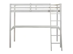 Hoogslaper Gedeon - 90 X 190 Cm - Met Bureau - Massief Grenen - Gebleekt-Vente-unique