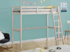 Hoogslaper Gedeon Ii - 90 X 190 Cm - Massief Grenen - Gebleekt + Matras-Vente-unique Clearance