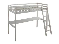 Hoogslaper Gedeon Ii - 90 X 190 Cm - Met Bureau - Massief Grenen - Gebleekt + Matras-Vente-unique New