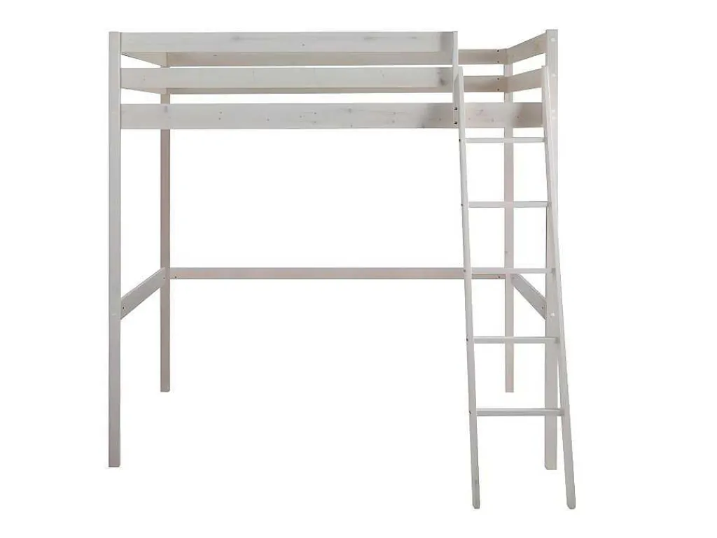 Hoogslaper Gedeon Ii - 140 X 190 Cm - Massief Grenen - Gebleekt + Matras-Vente-unique Discount