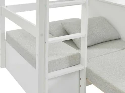 Hoogslaper Goliath Ii Met Bureau, Bedbank En Opbergruimte - 90 X 200 Cm - Massief Grenen - Gebleekt-Vente-unique Best