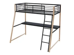 Hoogslaper Malicia - 90 X 190 Cm - Met Hoekbureau - Zwart En Eiken-Vente-unique