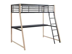 Hoogslaper Malicia - 90 X 190 Cm - Met Hoekbureau - Zwart En Eiken-Vente-unique