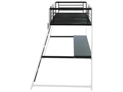 Hoogslaper Malicia - 90 X 190 Cm - Met Hoekbureau - Zwart En Wit + Matras-Vente-unique Outlet