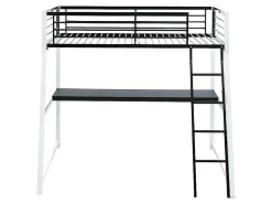 Hoogslaper Malicia - 90 X 190 Cm - Met Hoekbureau - Zwart En Wit + Matras-Vente-unique Outlet