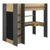 Hoogslaper Met Bureau En Kast - 90X200Cm - Naturel En Antraciet - Auckland-Vente-unique Online