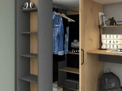 Hoogslaper Met Bureau En Kast - 90X200Cm - Naturel En Antraciet - Auckland-Vente-unique Online