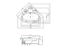 Hydromassage Chromotherapiebad 140 X 140 Cm Met Verwarming En Dubbele Pomp 20 Jets Camelia-ELITESHOPPING Hot