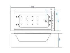 Hydromassagebad Met 2 Panoramische Glazen 170 X 120 Cm 8 Jets Gemma-ELITESHOPPING Hot