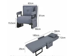 3-In-1 Converteerbare Fauteuil In Stof - Grijs-Vente-unique Hot