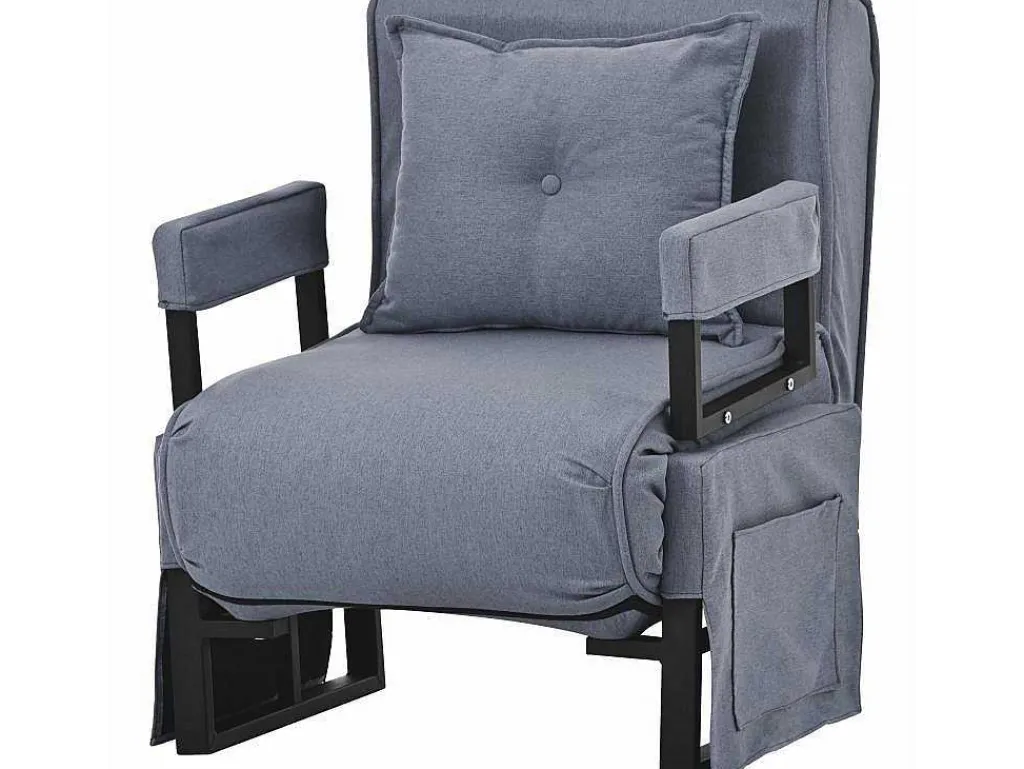3-In-1 Converteerbare Fauteuil In Stof - Grijs-Vente-unique Hot