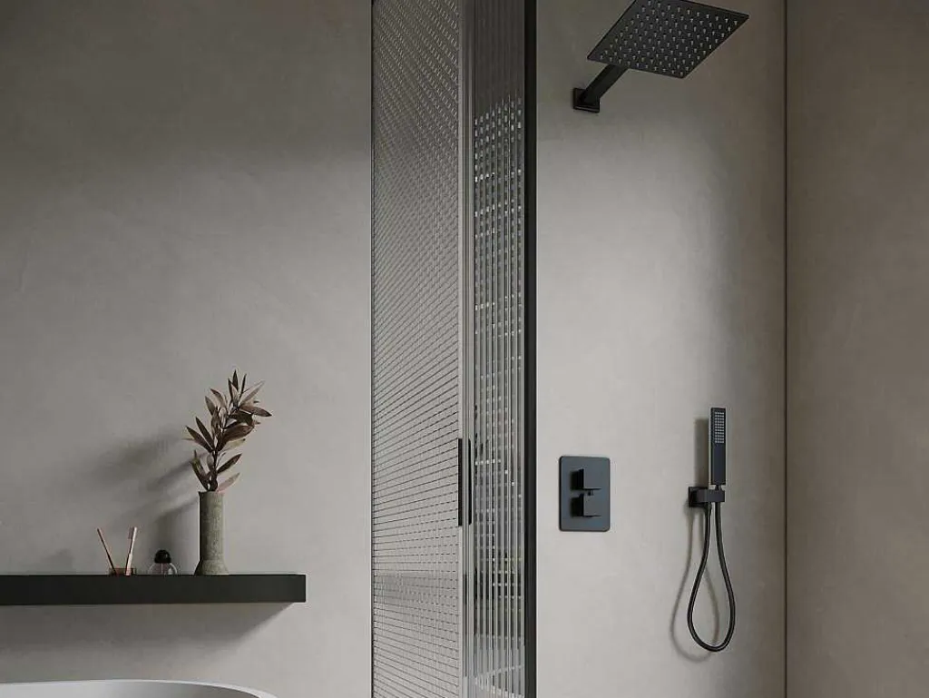 Inbouw Douche Met Thermostatische Mengkraan En Vaste Wandhouder - Mat Zwart - Terek-Shower & Design Best