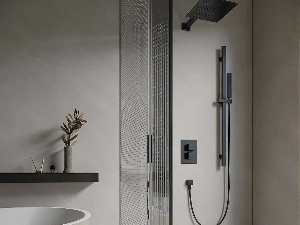 Inbouwdoucheset Met Thermostatische Mengkraan En Verstelbare Wandhouder - Mat Zwart - Terek-Shower & Design New