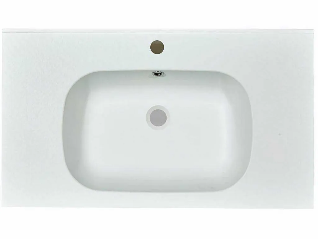 Inbouwwastafel In Hars Met Steenlook - Wit - L80 X B46 Cm - Okiwa-Shower & Design Best