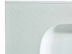 Inbouwwastafel In Hars Met Steenlook - Wit - L80 X B46 Cm - Okiwa-Shower & Design Best