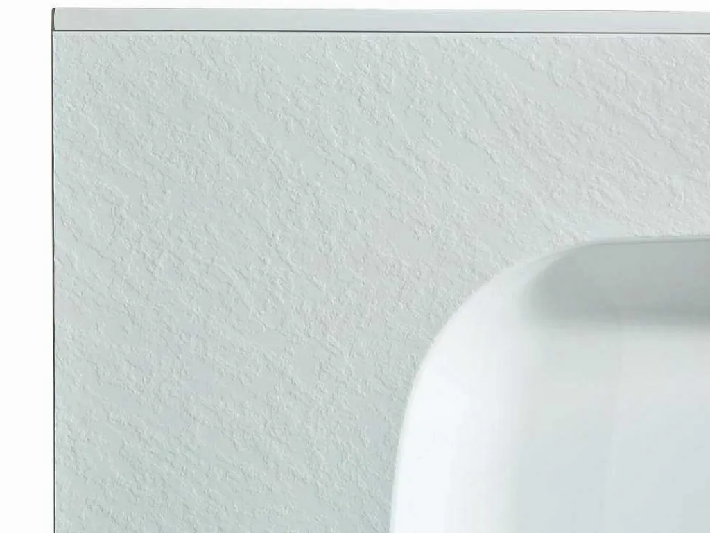 Inbouwwastafel In Hars Met Steenlook - Wit - L80 X B46 Cm - Okiwa-Shower & Design Best