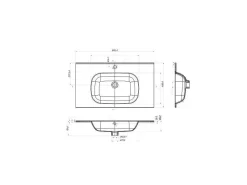 Inbouwwastafel In Hars Met Steenlook - Wit - L80 X B46 Cm - Okiwa-Shower & Design Best