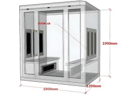 Infraroodsauna 4/5 Personen Serie Prestige Stockholm Ii-VOGUE SAUNA New