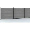 Ingraafbare Omheining H156 Cm - Set 6 Composietplaten + 2 Lichtgrijze Palen - Enola-EXPERTLAND New