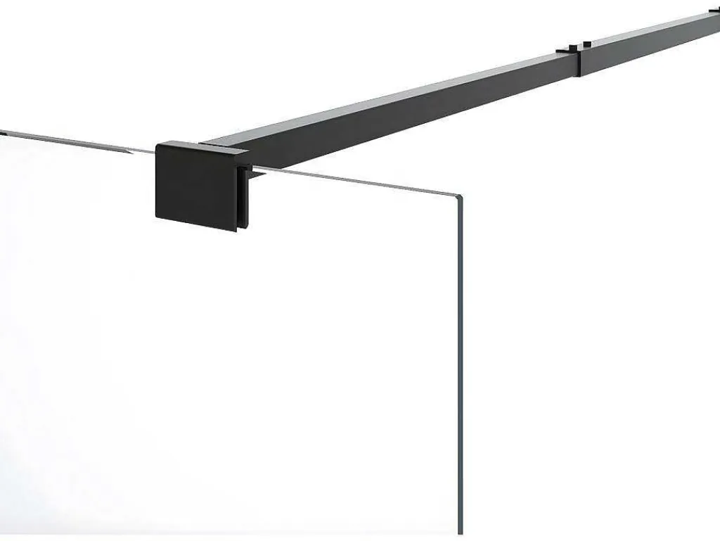 Inloopdouchescherm Met Handdoekhouder - 120 X 200 Cm - Mat Zwart - Gehard Glas - Kristen-Shower & Design New
