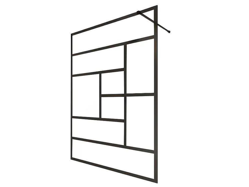Inloopdouchewand Industriele Stijl Sefana - 140X200 Cm - Zwart-Shower & Design Online