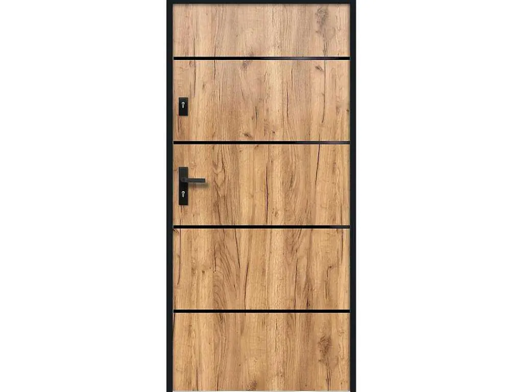 Inox Toegangsdeur H207 X B100 Cm Eik Effect - Rechts - Naxara-Vente-unique Online