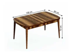 Irmak Tafel, Walnoot, 178X80X72 Cm, Epikasa-Homemania